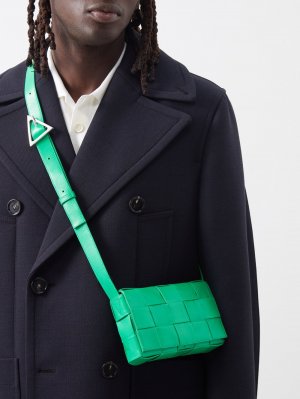 Кожаная сумка через плечо cassette intrecciato , зеленый Bottega Veneta
