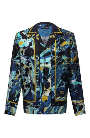 Шелковая сорочка Dolce & Gabbana. Цвет: синий