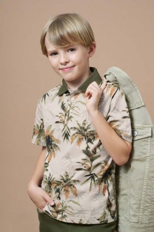 Детская хлопковая рубашка-поло, зеленый Mayoral