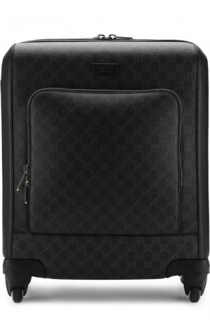 Дорожный чемодан GG Supreme на колесиках Gucci. Цвет: черный