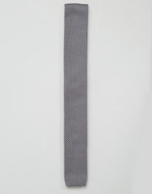Серый вязаный галстук 7X. Цвет: черный