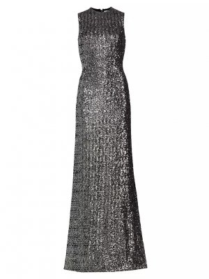 Платье А-силуэта с короткими рукавами и пайетками , цвет gunmetal Michael Kors Collection