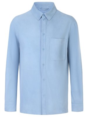 Рубашка замшевая DESA. Цвет: голубой