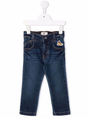 Прямые джинсы с нашивкой-логотипом Timberland Kids. Цвет: синий