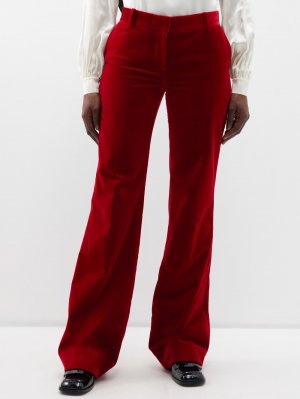 Бархатные расклешенные брюки 1976-го года , красный Bella Freud