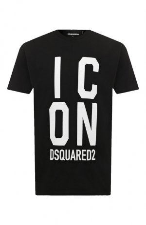 Хлопковая футболка Dsquared2. Цвет: чёрный