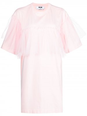 Платье мини с оборками MSGM. Цвет: розовый