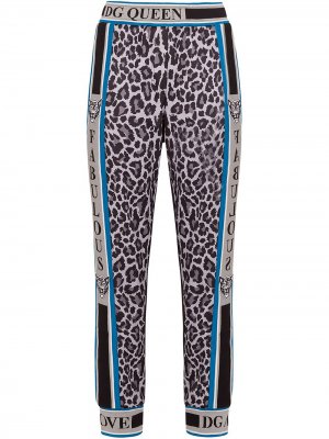 Спортивные брюки со вставками и леопардовым принтом Dolce & Gabbana. Цвет: черный