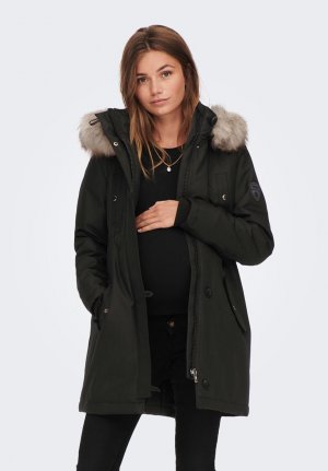 Пальто зимнее ONLY с капюшоном Maternity, черный Maternity