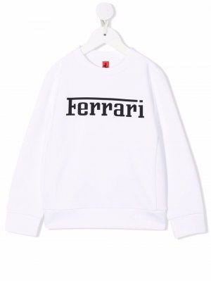 Толстовка с логотипом Ferrari Kids. Цвет: белый