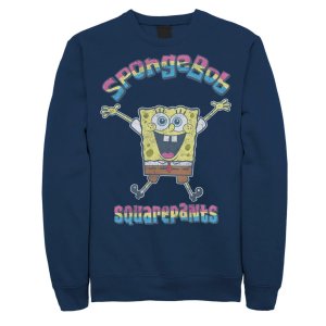 Мужской свитшот с радужным логотипом Sponge Bob SquarePants Nickelodeon