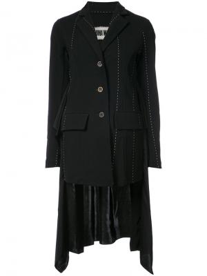 Пиджак с рюшами на спине и контрастной отделкой Uma Wang. Цвет: чёрный