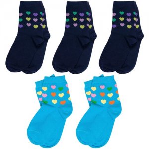 Комплект из 5 пар детских носков микс 6, размер 18-20 ХОХ. Цвет: мультиколор