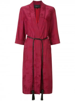 Жаккардовый халат-кимоно Chinoiseries Shanghai Tang. Цвет: красный