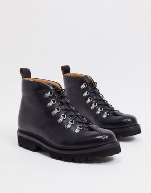 Черные кожаные походные ботинки -Черный Grenson