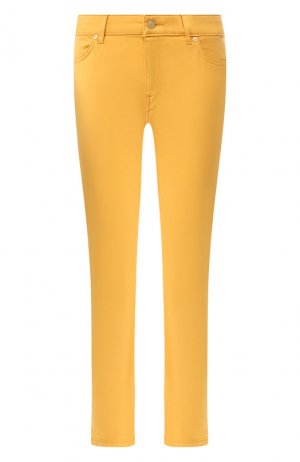 Укороченные джинсы-скинни Escada Sport. Цвет: желтый