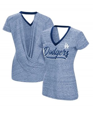 Женская футболка с v-образным вырезом и на спине Royal Los Angeles Dodgers Halftime Touch