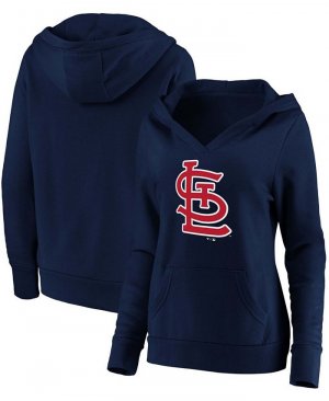 Темно-синий пуловер с капюшоном и v-образным вырезом официальным логотипом St. Louis Cardinals , синий Fanatics