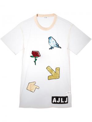 Декорированная футболка из тюля Au Jour Le. Цвет: телесный