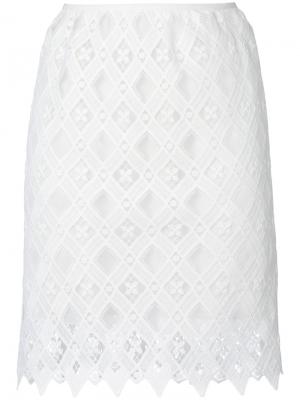 Кружевная юбка Giamba. Цвет: белый