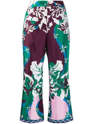 Укороченные брюки с цветочным принтом Emilio Pucci. Цвет: зеленый