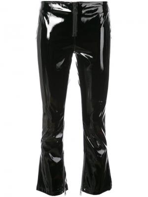 Укороченные виниловые брюки Luella Rta. Цвет: чёрный