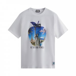 Сувенирная винтажная футболка New York To World Белая Kith