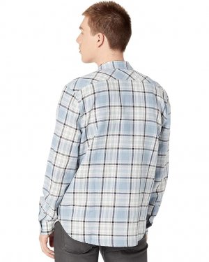 Рубашка Long Sleeve Plaid Button-Down Shirt, цвет Sun Faded Blue 7 For All Mankind