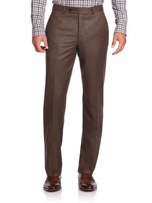 Шерстяные классические брюки , коричневый Saks Fifth Avenue