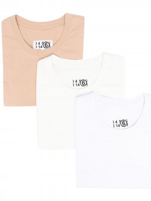 Комплект из трех футболок MM6 Maison Margiela. Цвет: белый