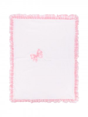 Одеяло с декорированным логотипом Miss Blumarine. Цвет: белый