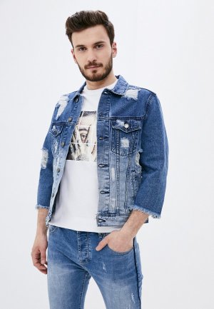 Куртка джинсовая Aarhon. Цвет: синий