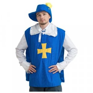 Карнавальный костюм мушкетер взрослый, арт.1424 размер: 52-54 Бока С. Цвет: белый/синий/синий-белый