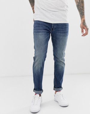 Узкие джинсы со средним эффектом поношенности 3301-Голубой G-Star