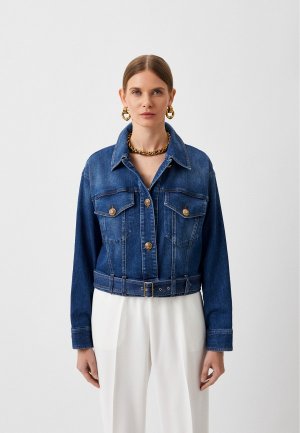 Куртка джинсовая Luisa Spagnoli. Цвет: синий