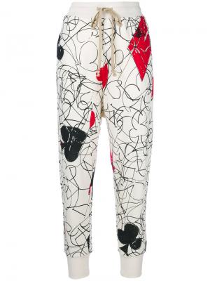 Укороченные спортивные брюки с принтом Vivienne Westwood. Цвет: телесный
