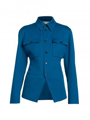 Куртка-рубашка из шерстяного габардина Bottega Veneta