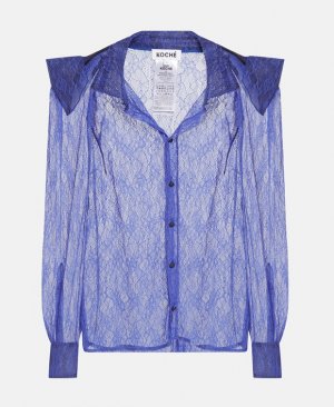 Кружевная блузка , синий Koché