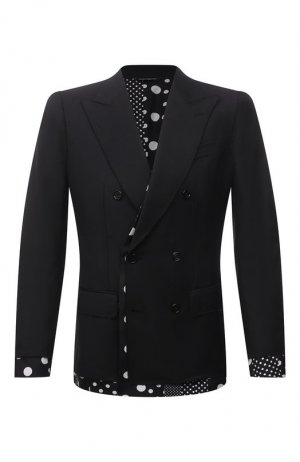 Пиджак из шерсти и шелка Dolce & Gabbana. Цвет: чёрный