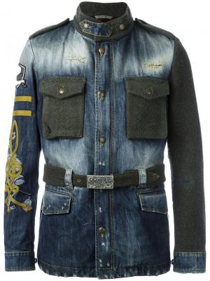 Джинсовая куртка с панельным дизайном Gabriele Pasini. Цвет: синий