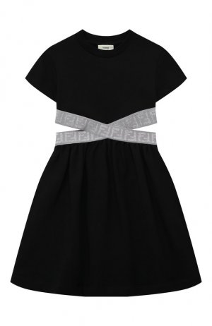 Хлопковое платье Fendi. Цвет: чёрный