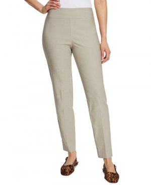 Женские узкие брюки без застежки с контролем живота, стандартные, короткие и ампер; Длинный , тан/бежевый Gloria Vanderbilt