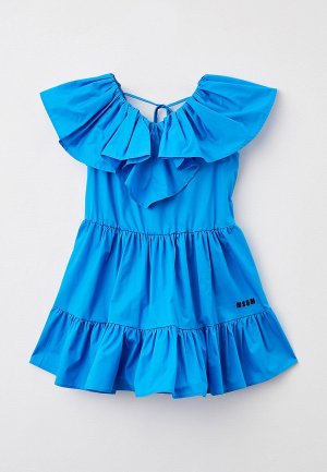 Платье MSGM Kids. Цвет: голубой