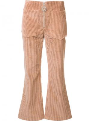 Вельветовые расклешенные брюки Edun. Цвет: розовый и фиолетовый