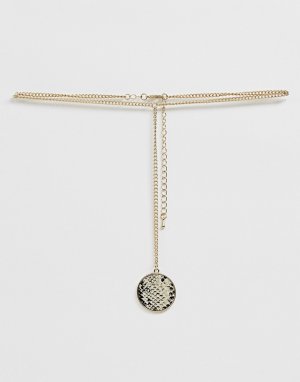 Ожерелье-цепочка с подвеской -Золотой Miss Selfridge