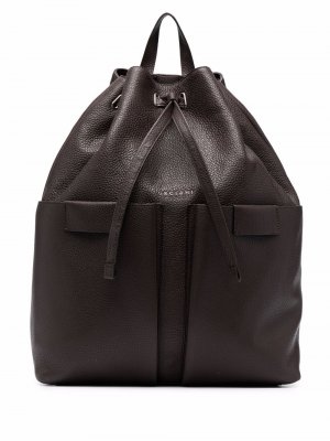 Рюкзак из зернистой кожи Orciani. Цвет: коричневый