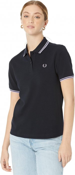 Рубашка-поло Twin Tipped Shirt , цвет Navy/Lilac Soul/Lilac Soul Fred Perry