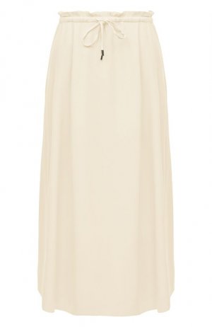 Шелковая юбка Loro Piana. Цвет: кремовый