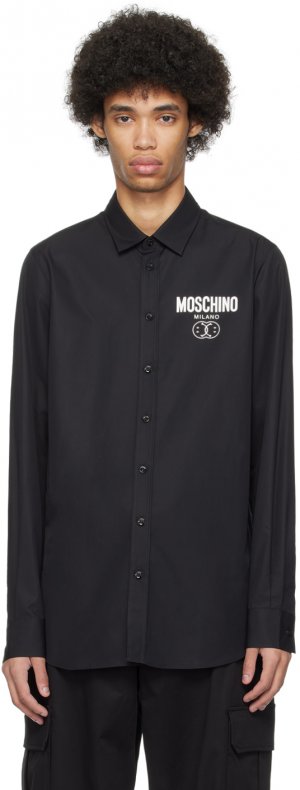 Черная рубашка с двойным смайликом Moschino