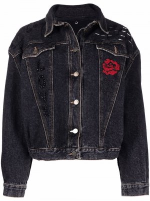 Джинсовая куртка 1980-х годов с бисером A.N.G.E.L.O. Vintage Cult. Цвет: черный